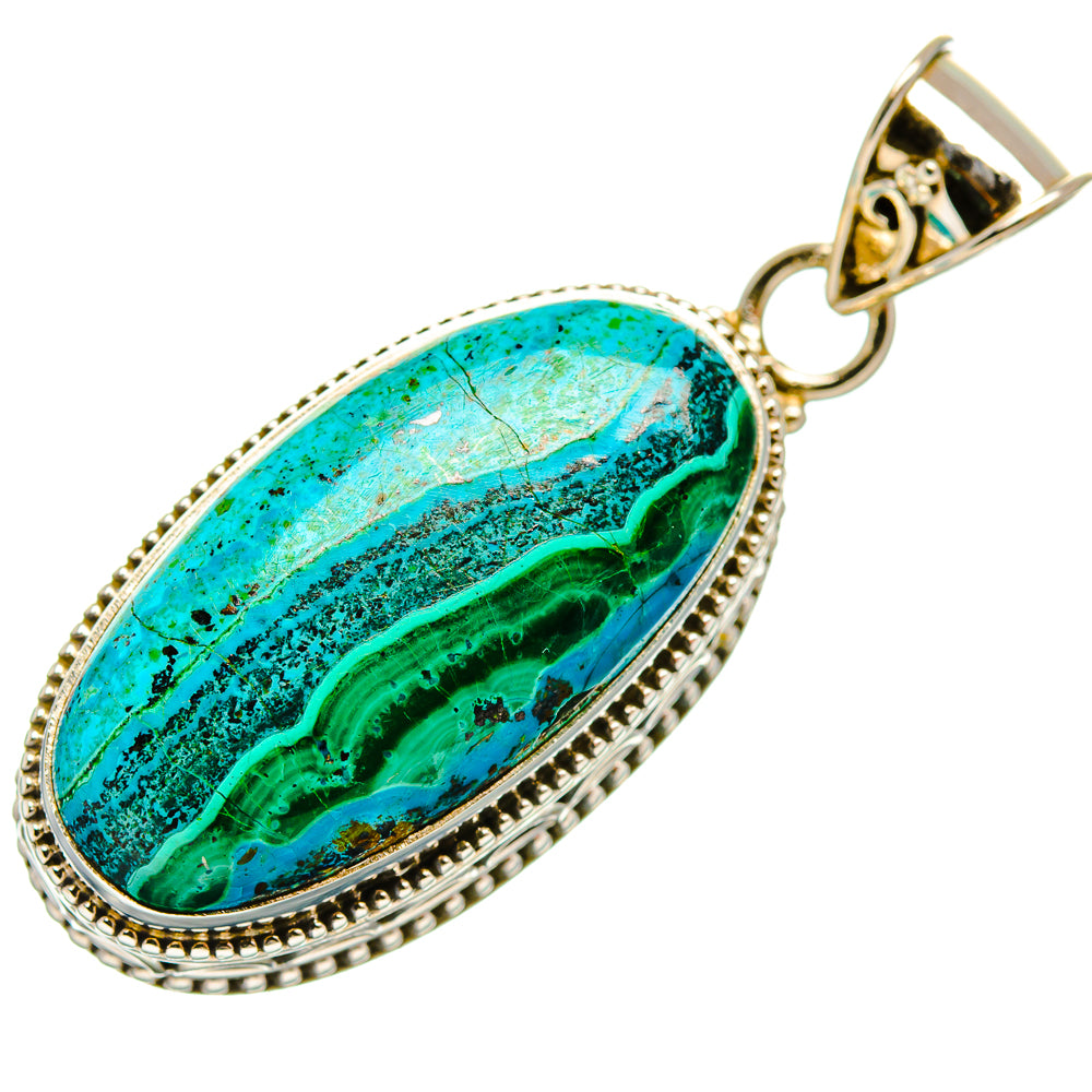 Malachite In Chrysocolla Pendants handcrafted by Ana Silver Co - PD33560 - Photo 2