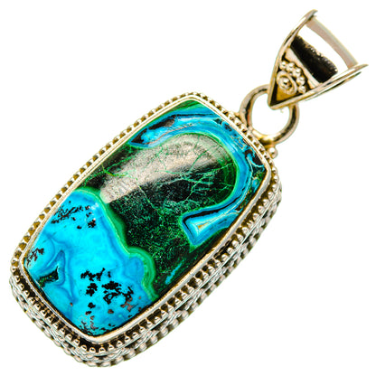 Malachite In Chrysocolla Pendants handcrafted by Ana Silver Co - PD33562 - Photo 2