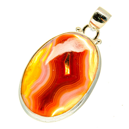 Red Botswana Agate Pendants handcrafted by Ana Silver Co - PD3358