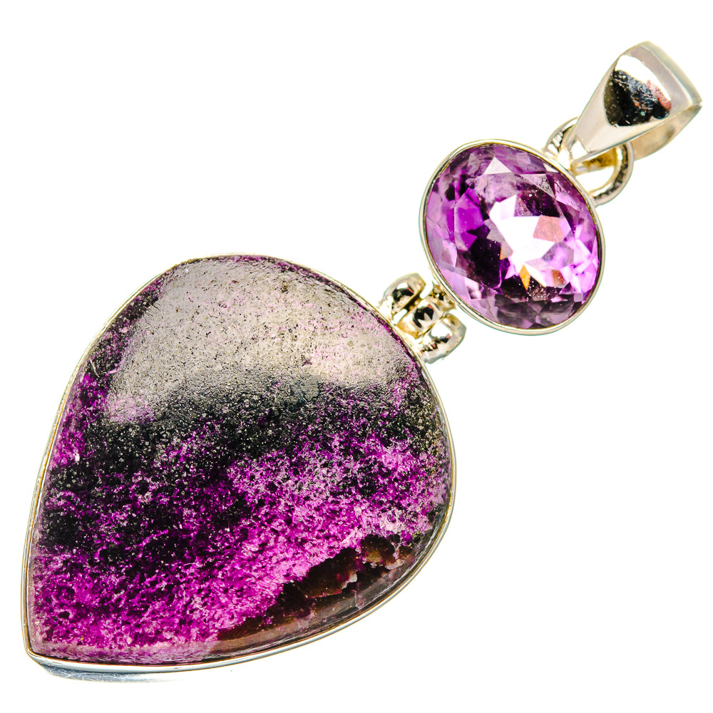 Heart-shaped amethyst pendant in 925 sterling silver, purple faceted gemstone with bail