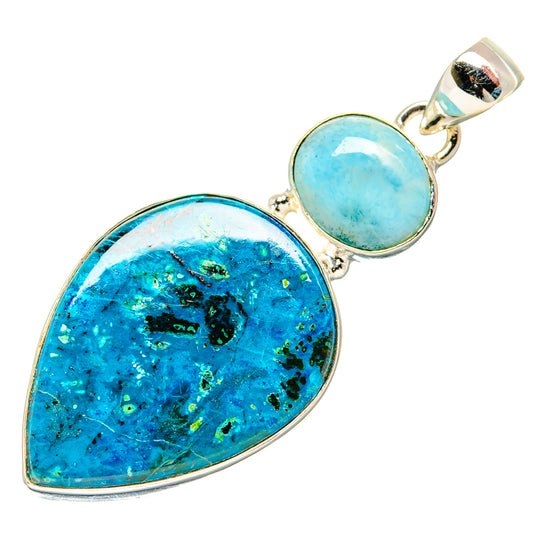 Chrysocolla Pendants handcrafted by Ana Silver Co - PD33630 - Photo 2