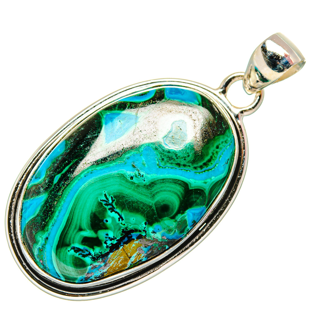 Malachite In Chrysocolla Pendants handcrafted by Ana Silver Co - PD33636 - Photo 2