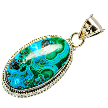 Malachite In Chrysocolla Pendants handcrafted by Ana Silver Co - PD33640 - Photo 2
