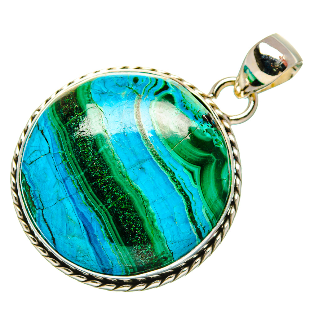 Malachite In Chrysocolla Pendants handcrafted by Ana Silver Co - PD33641 - Photo 2
