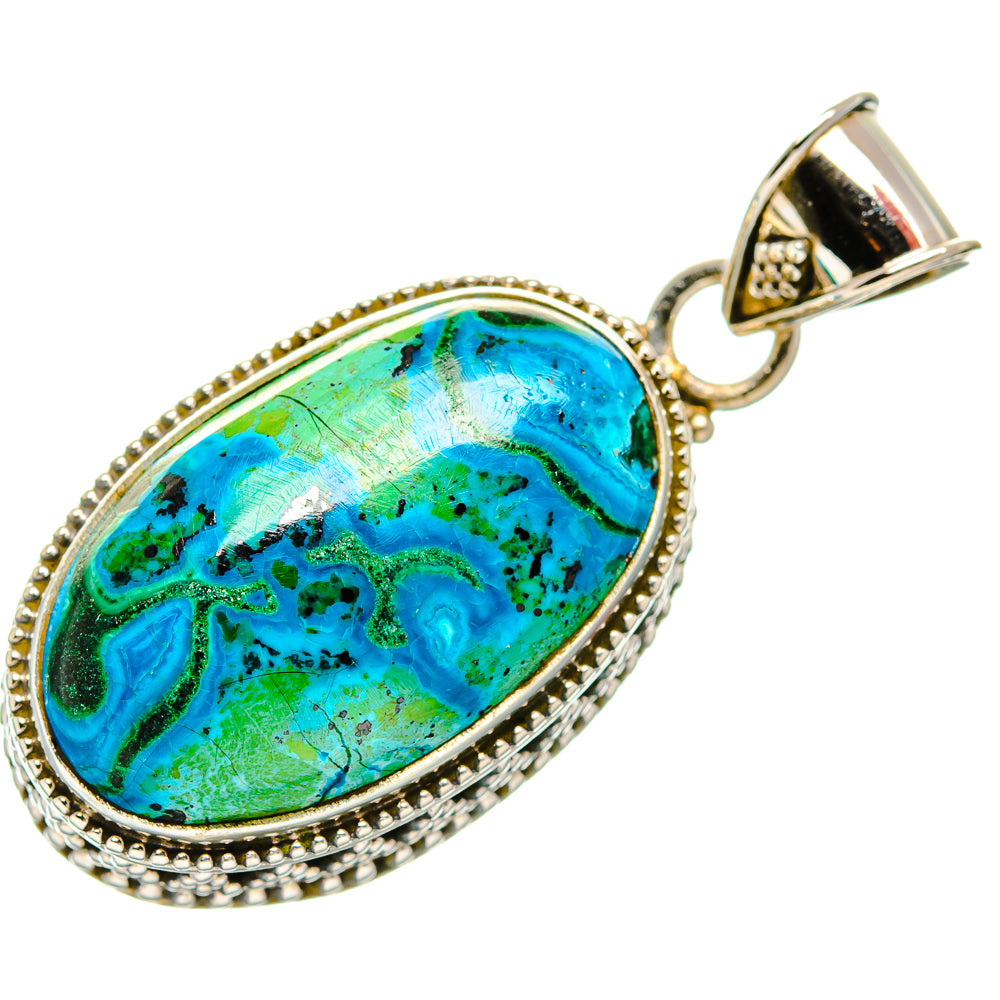 Malachite In Chrysocolla Pendants handcrafted by Ana Silver Co - PD33642 - Photo 2