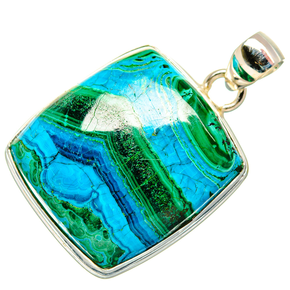 Malachite In Chrysocolla Pendants handcrafted by Ana Silver Co - PD33648 - Photo 2