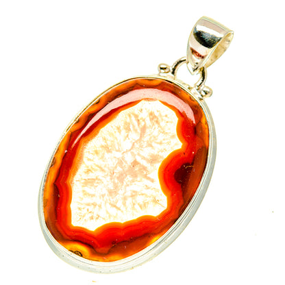 Red Geode Slice Pendants handcrafted by Ana Silver Co - PD3365