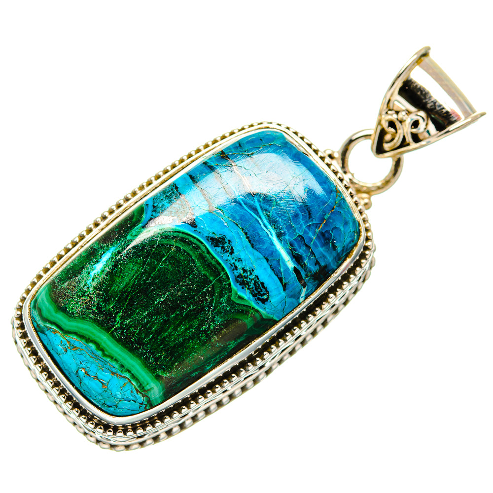 Malachite In Chrysocolla Pendants handcrafted by Ana Silver Co - PD33652 - Photo 2