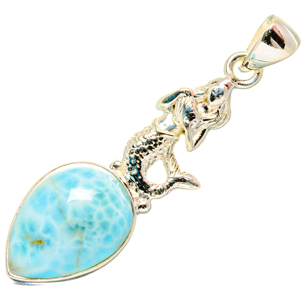 Larimar Mermaid Pendants handcrafted by Ana Silver Co - PD33678 - Photo 2