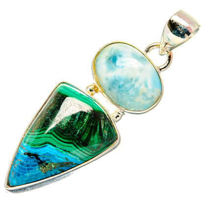Malachite In Chrysocolla Pendants handcrafted by Ana Silver Co - PD33682 - Photo 2