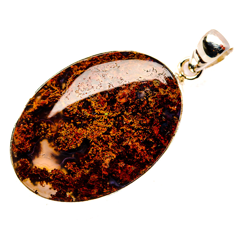 Indonesian Plume Agate Pendants handcrafted by Ana Silver Co - PD33690 - Photo 2