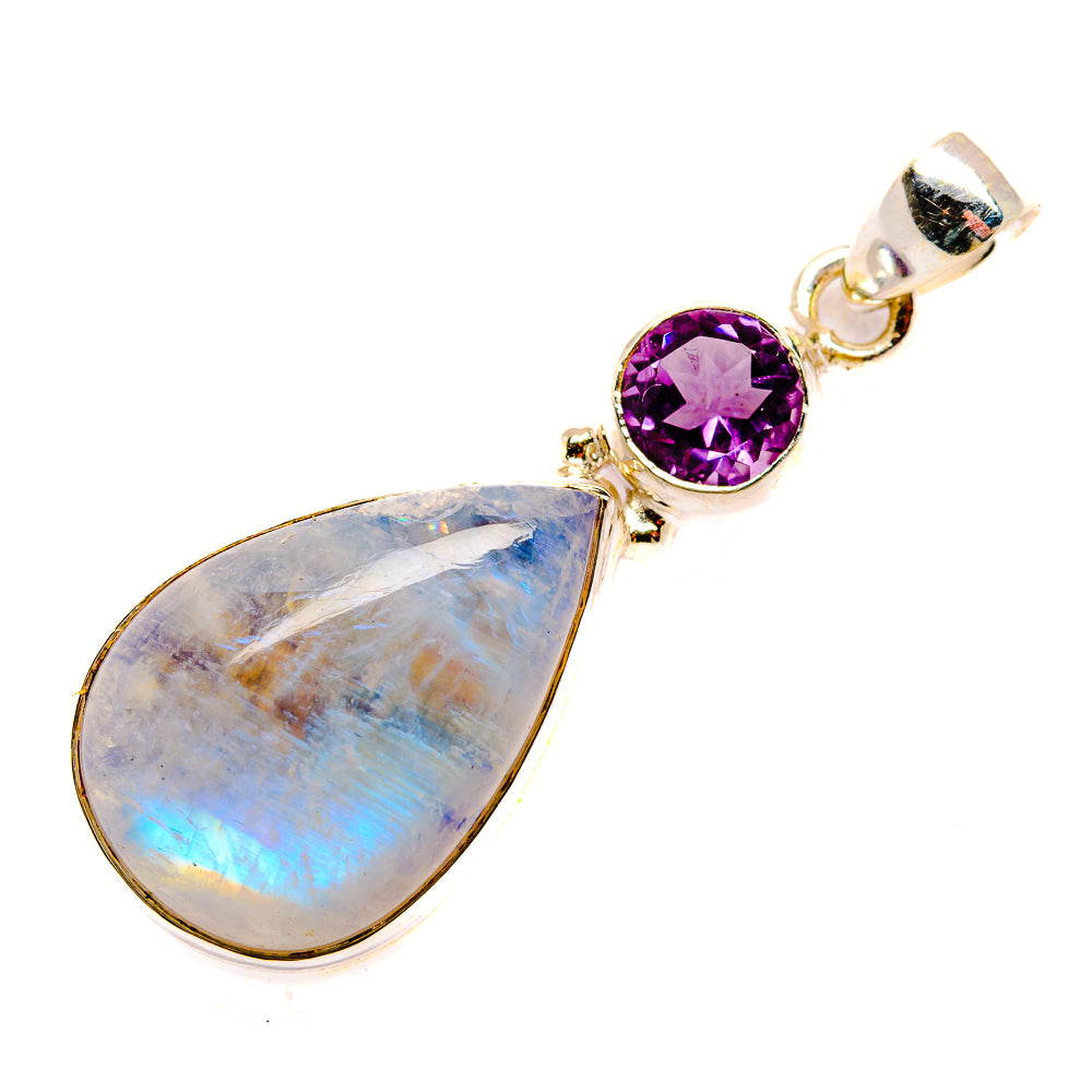 Rainbow Moonstone Pendants handcrafted by Ana Silver Co - PD33705 - Photo 2