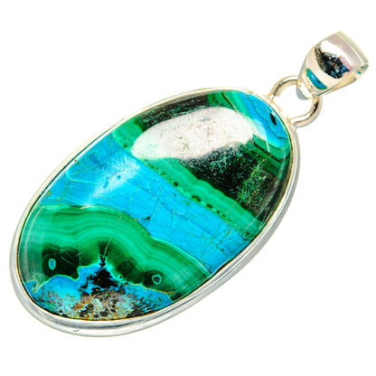 Malachite In Chrysocolla Pendants handcrafted by Ana Silver Co - PD33722 - Photo 2