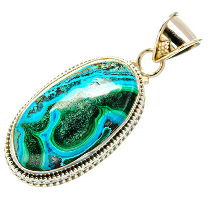 Malachite In Chrysocolla Pendants handcrafted by Ana Silver Co - PD33727 - Photo 2