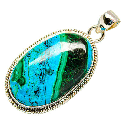 Malachite In Chrysocolla Pendants handcrafted by Ana Silver Co - PD33728 - Photo 2