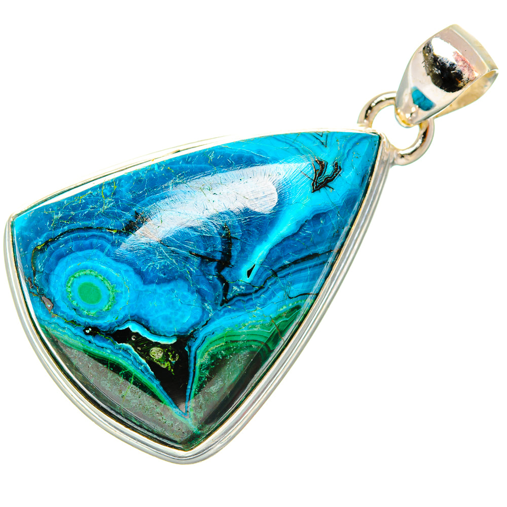 Malachite In Chrysocolla Pendants handcrafted by Ana Silver Co - PD33729 - Photo 2