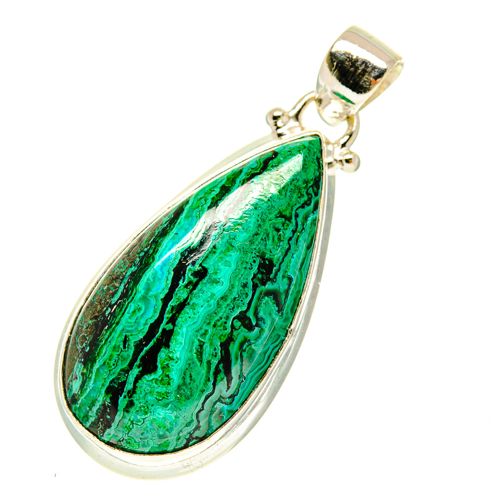 Malachite In Chrysocolla Pendants handcrafted by Ana Silver Co - PD3374