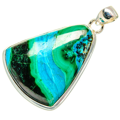 Malachite In Chrysocolla Pendants handcrafted by Ana Silver Co - PD33741 - Photo 2