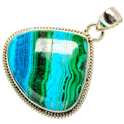 Malachite In Chrysocolla Pendants handcrafted by Ana Silver Co - PD33751 - Photo 2