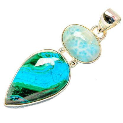 Malachite In Chrysocolla Pendants handcrafted by Ana Silver Co - PD33760 - Photo 2