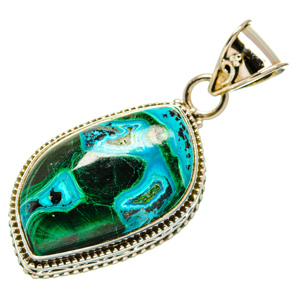 Malachite In Chrysocolla Pendants handcrafted by Ana Silver Co - PD33766 - Photo 2