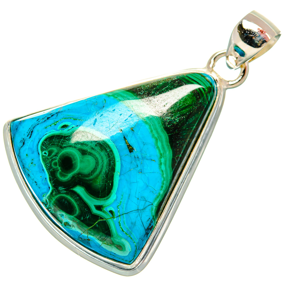 Malachite In Chrysocolla Pendants handcrafted by Ana Silver Co - PD33767 - Photo 2