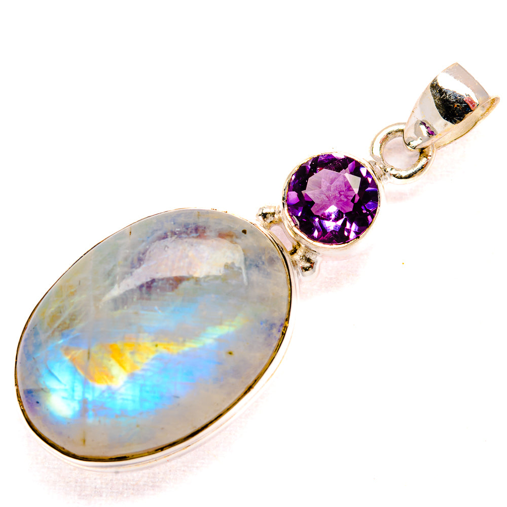 Rainbow Moonstone Pendants handcrafted by Ana Silver Co - PD33799 - Photo 2
