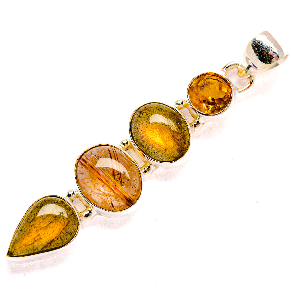 Rutilated Quartz Pendants handcrafted by Ana Silver Co - PD33812 - Photo 2