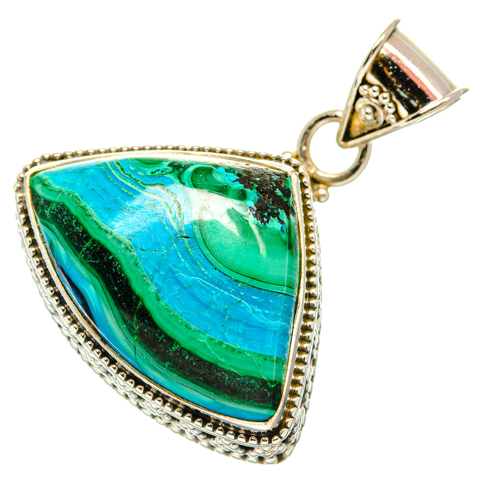 Malachite In Chrysocolla Pendants handcrafted by Ana Silver Co - PD33823 - Photo 2