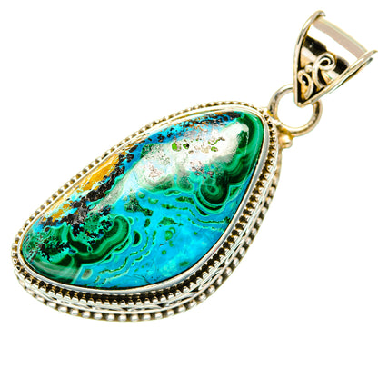 Malachite In Chrysocolla Pendants handcrafted by Ana Silver Co - PD33834 - Photo 2