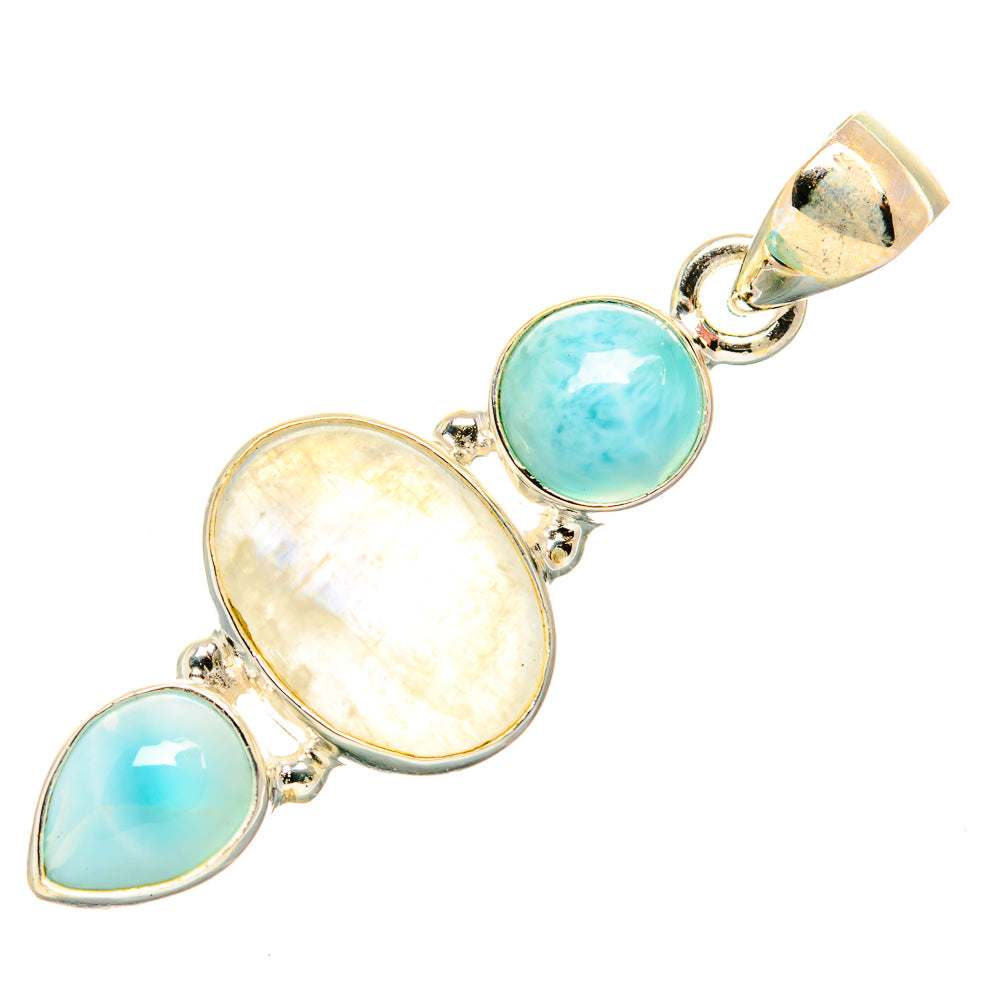 Rainbow Moonstone Pendants handcrafted by Ana Silver Co - PD33845 - Photo 2