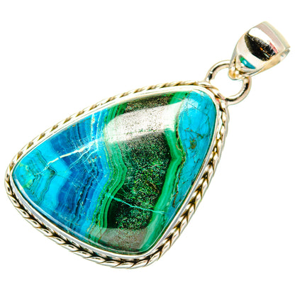 Malachite In Chrysocolla Pendants handcrafted by Ana Silver Co - PD33856 - Photo 2