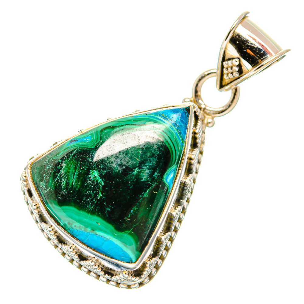 Malachite In Chrysocolla Pendants handcrafted by Ana Silver Co - PD33858 - Photo 2