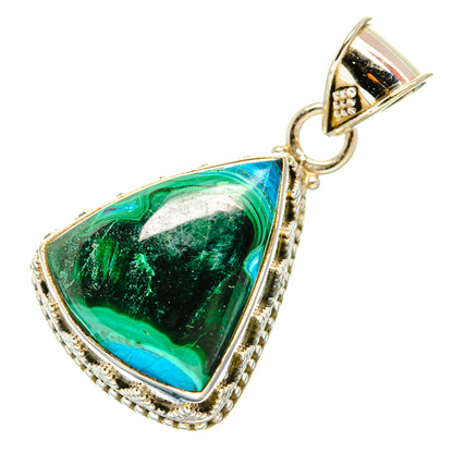 Malachite In Chrysocolla Pendants handcrafted by Ana Silver Co - PD33858 - Photo 2