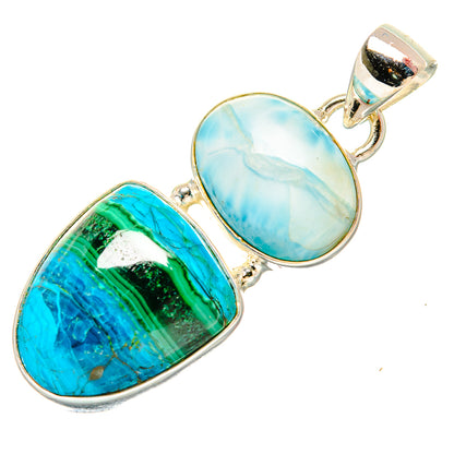 Malachite In Chrysocolla Pendants handcrafted by Ana Silver Co - PD33863 - Photo 2