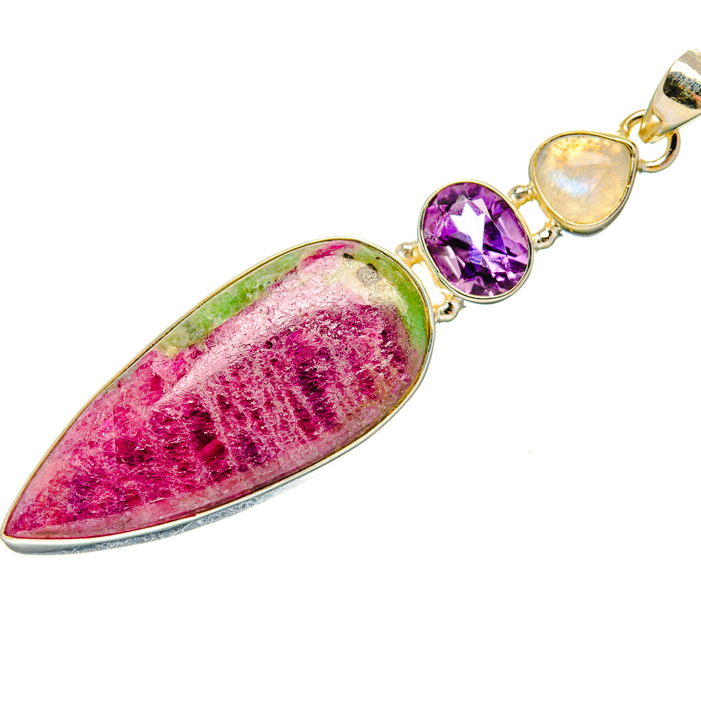 Ruby Zoisite Pendants handcrafted by Ana Silver Co - PD33871 - Photo 2