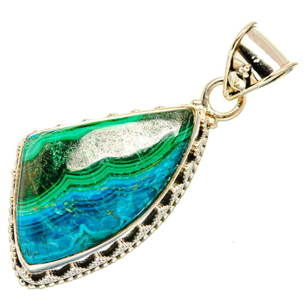Malachite In Chrysocolla Pendants handcrafted by Ana Silver Co - PD33884 - Photo 2