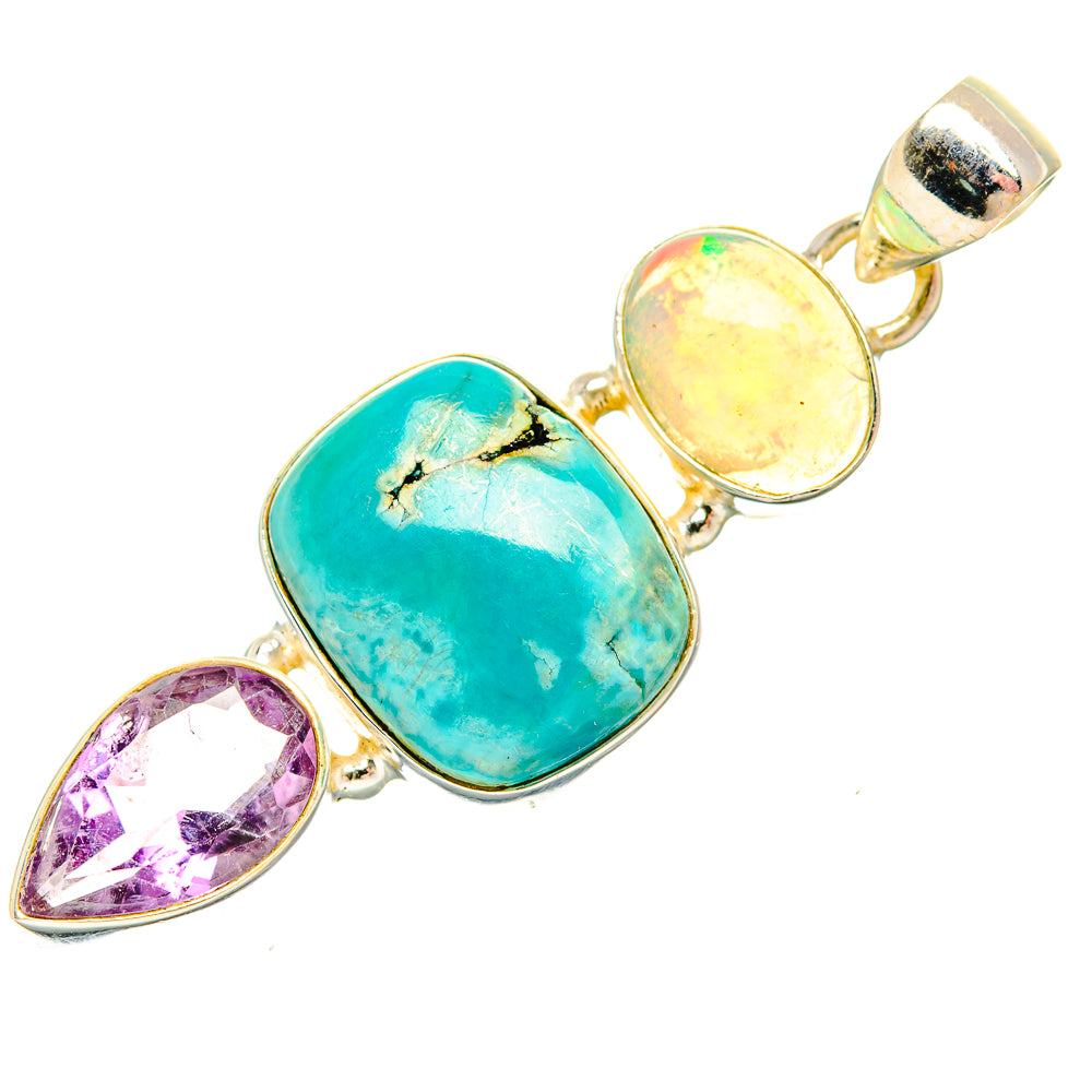Tibetan Turquoise Pendants handcrafted by Ana Silver Co - PD33887 - Photo 2