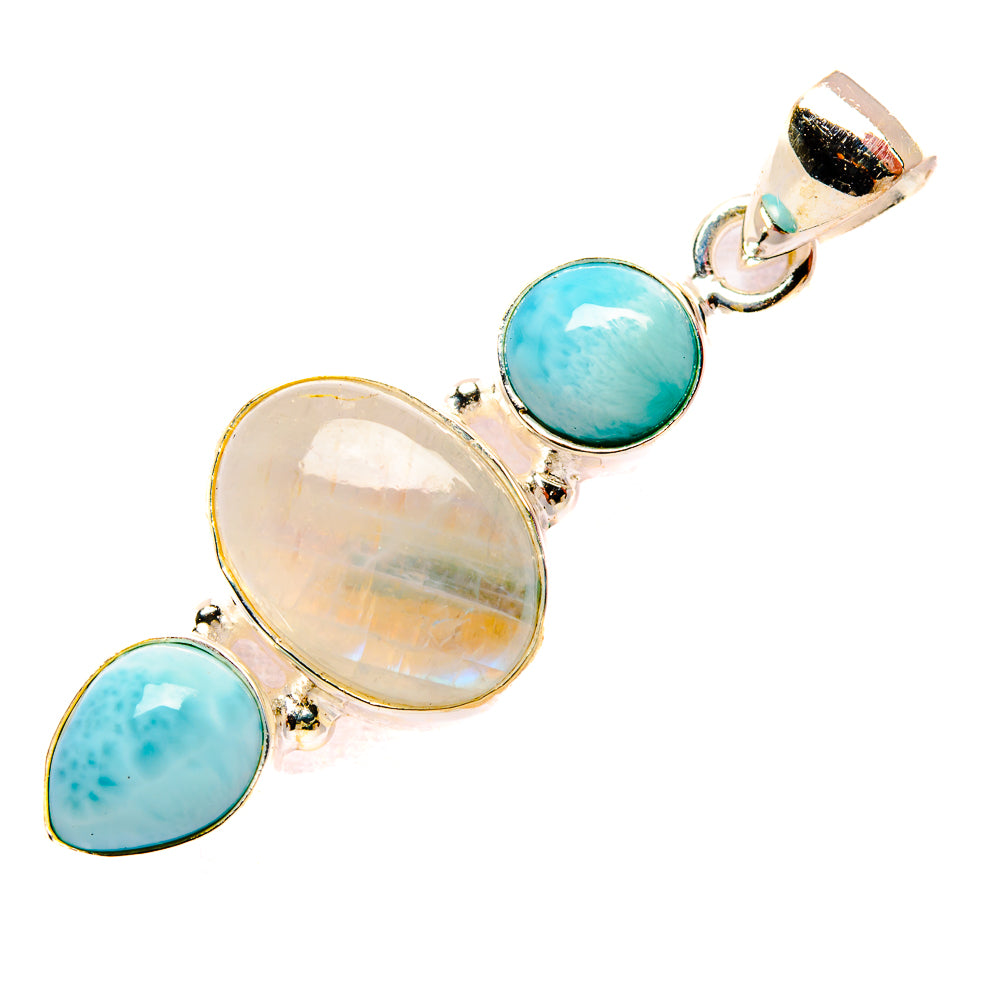 Rainbow Moonstone Pendants handcrafted by Ana Silver Co - PD33900 - Photo 2