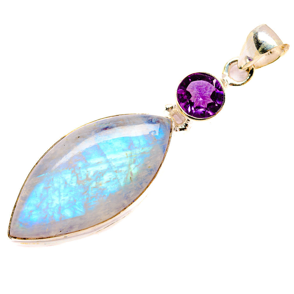 Rainbow Moonstone Pendants handcrafted by Ana Silver Co - PD33904 - Photo 2
