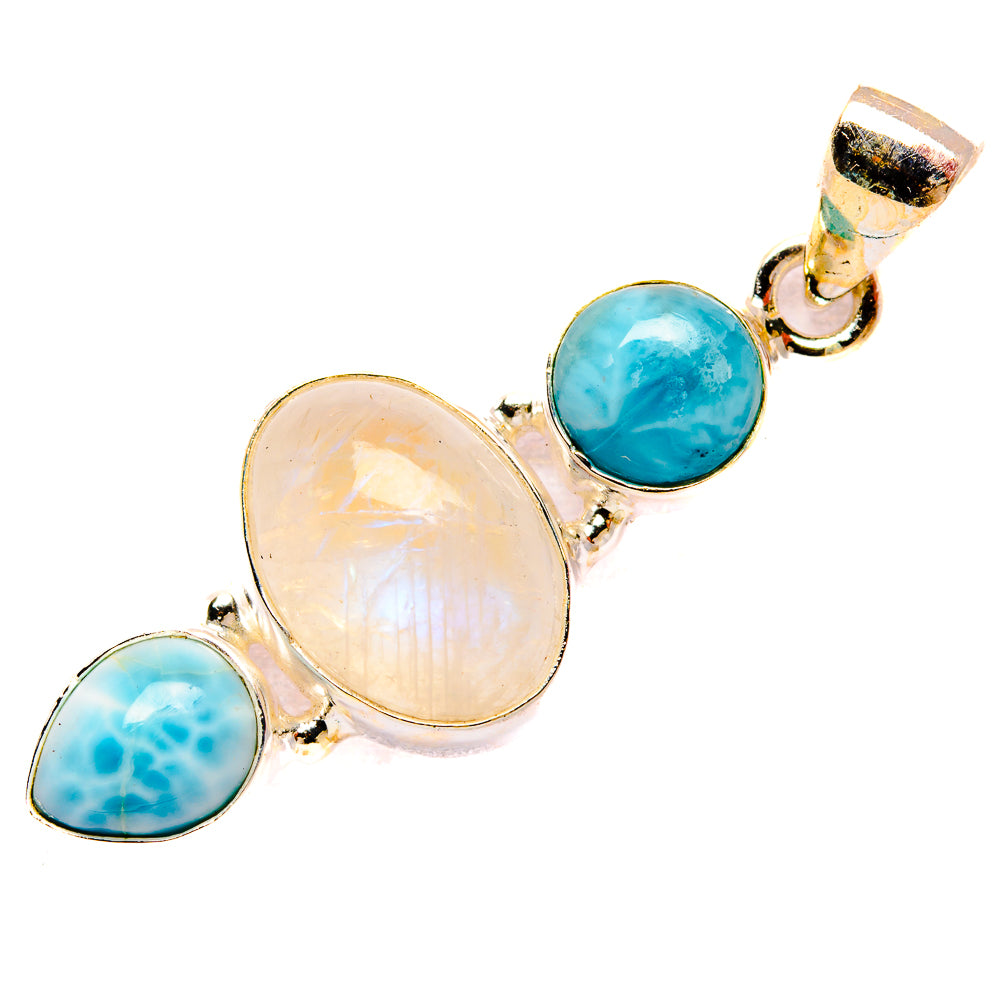Rainbow Moonstone Pendants handcrafted by Ana Silver Co - PD33913 - Photo 2