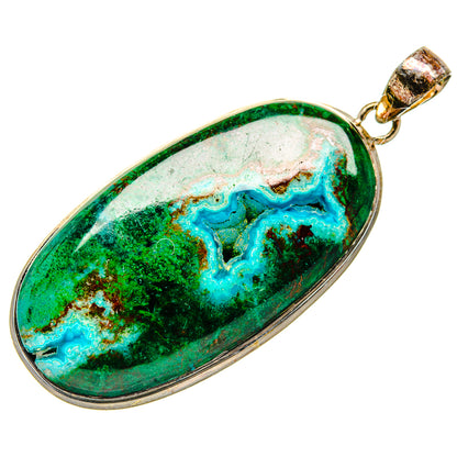 Malachite In Chrysocolla Pendants handcrafted by Ana Silver Co - PD33973 - Photo 2