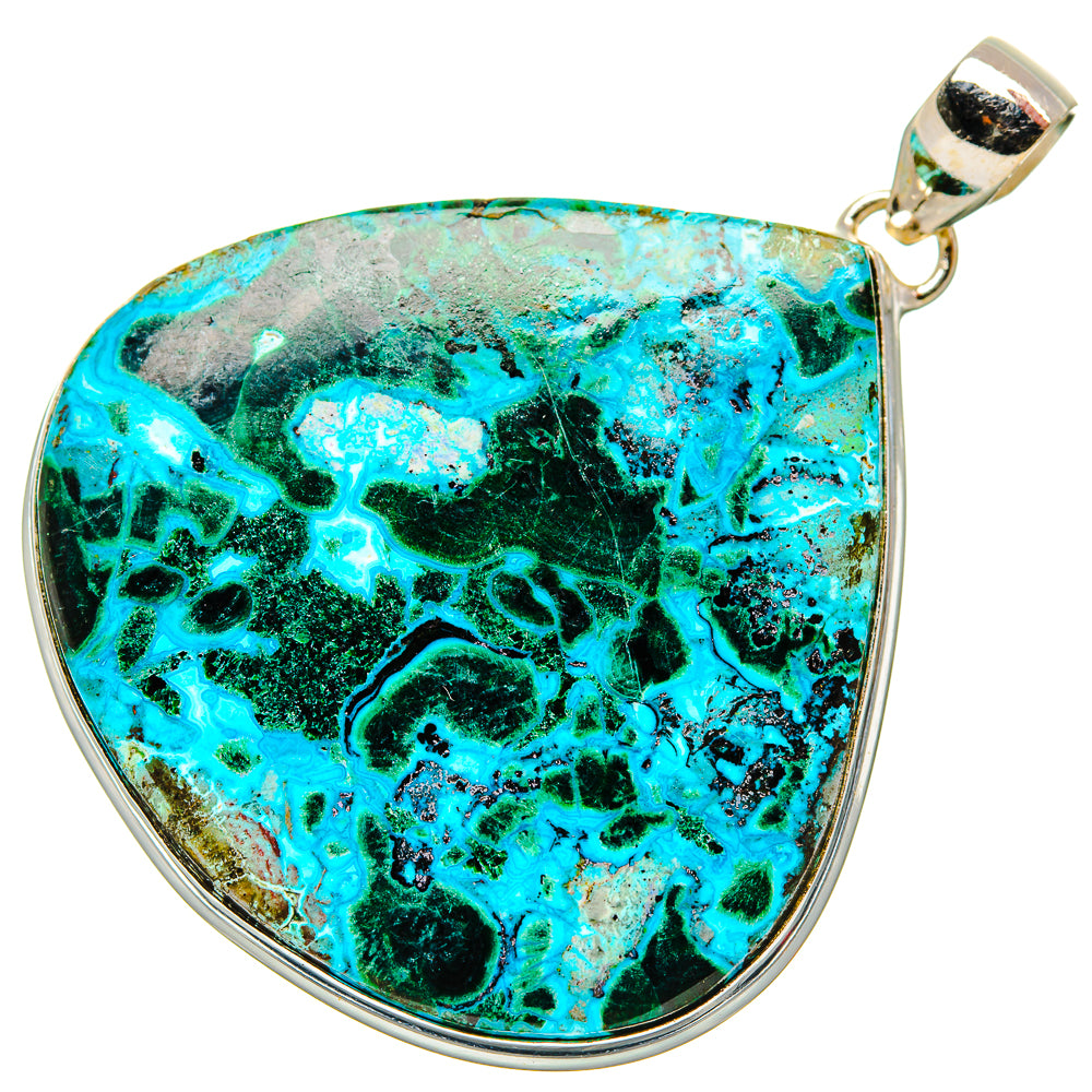 Malachite In Chrysocolla Pendants handcrafted by Ana Silver Co - PD33976 - Photo 2
