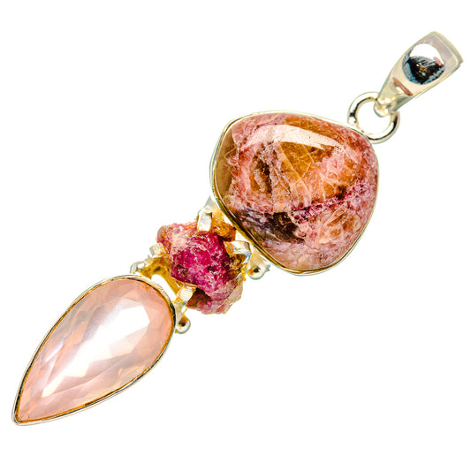 Pink Tourmaline Pendants handcrafted by Ana Silver Co - PD33993 - Photo 2