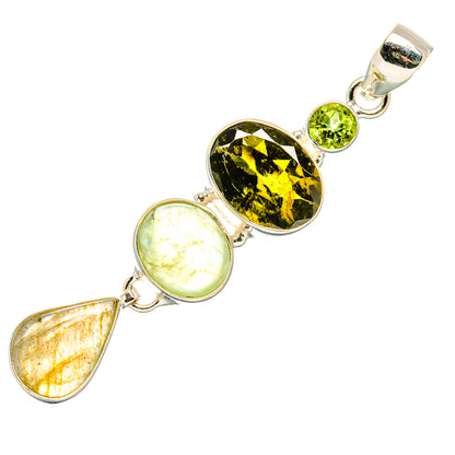 Green Tourmaline Pendants handcrafted by Ana Silver Co - PD34017 - Photo 2
