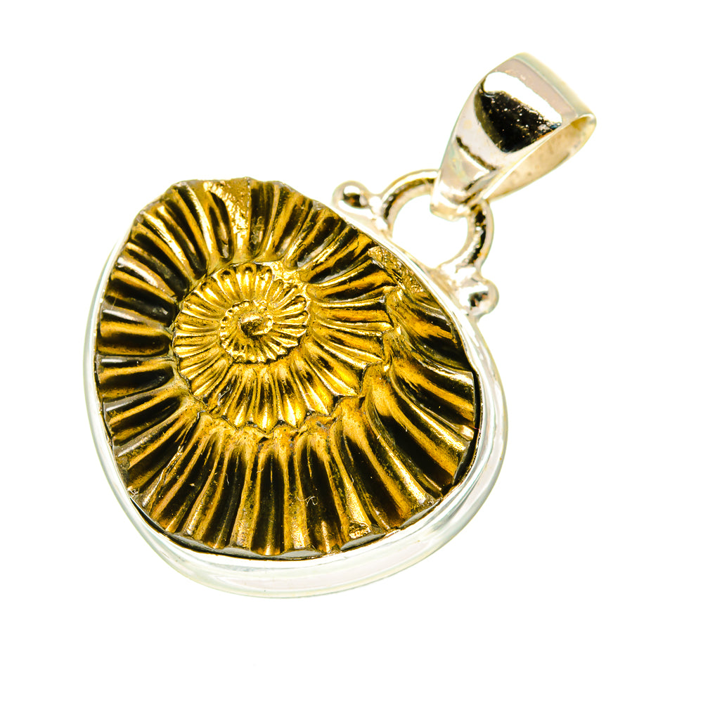 Pyrite Fossil Pendants handcrafted by Ana Silver Co - PD3404