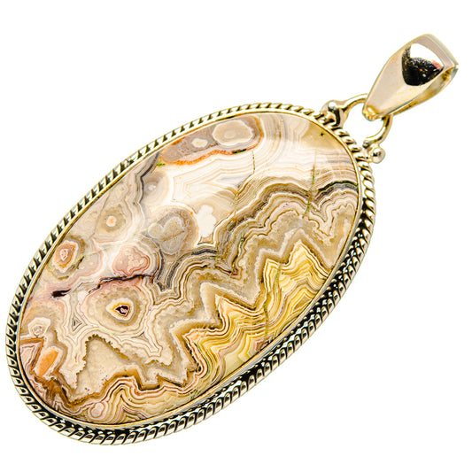 Laguna Lace Agate Pendants handcrafted by Ana Silver Co - PD34051 - Photo 2