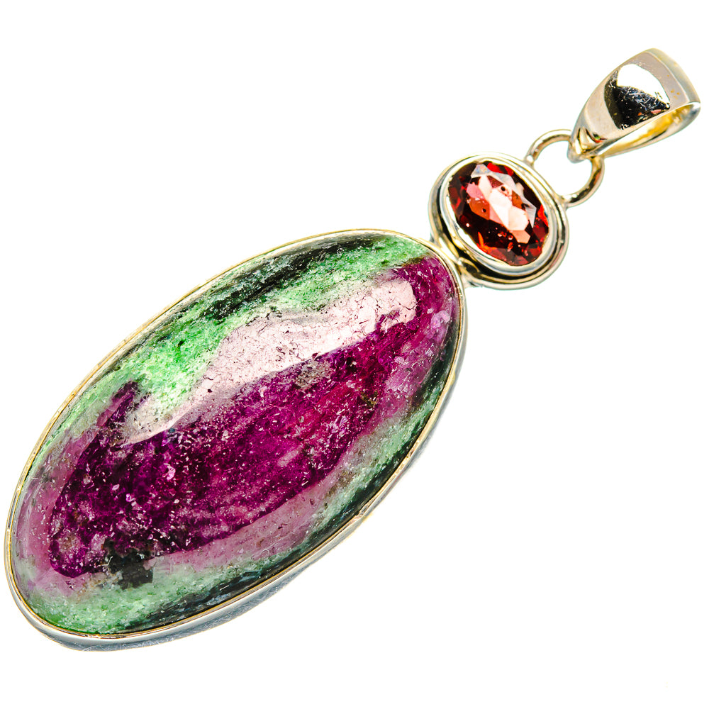 Ruby Zoisite Pendants handcrafted by Ana Silver Co - PD34053 - Photo 2