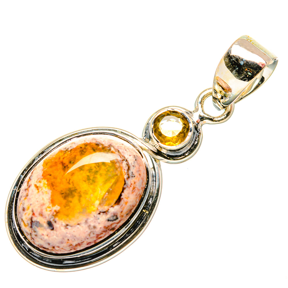 Mexican Fire Opal Pendants handcrafted by Ana Silver Co - PD34055 - Photo 2
