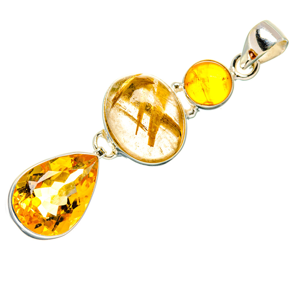 Rutilated Quartz Pendants handcrafted by Ana Silver Co - PD34117 - Photo 2